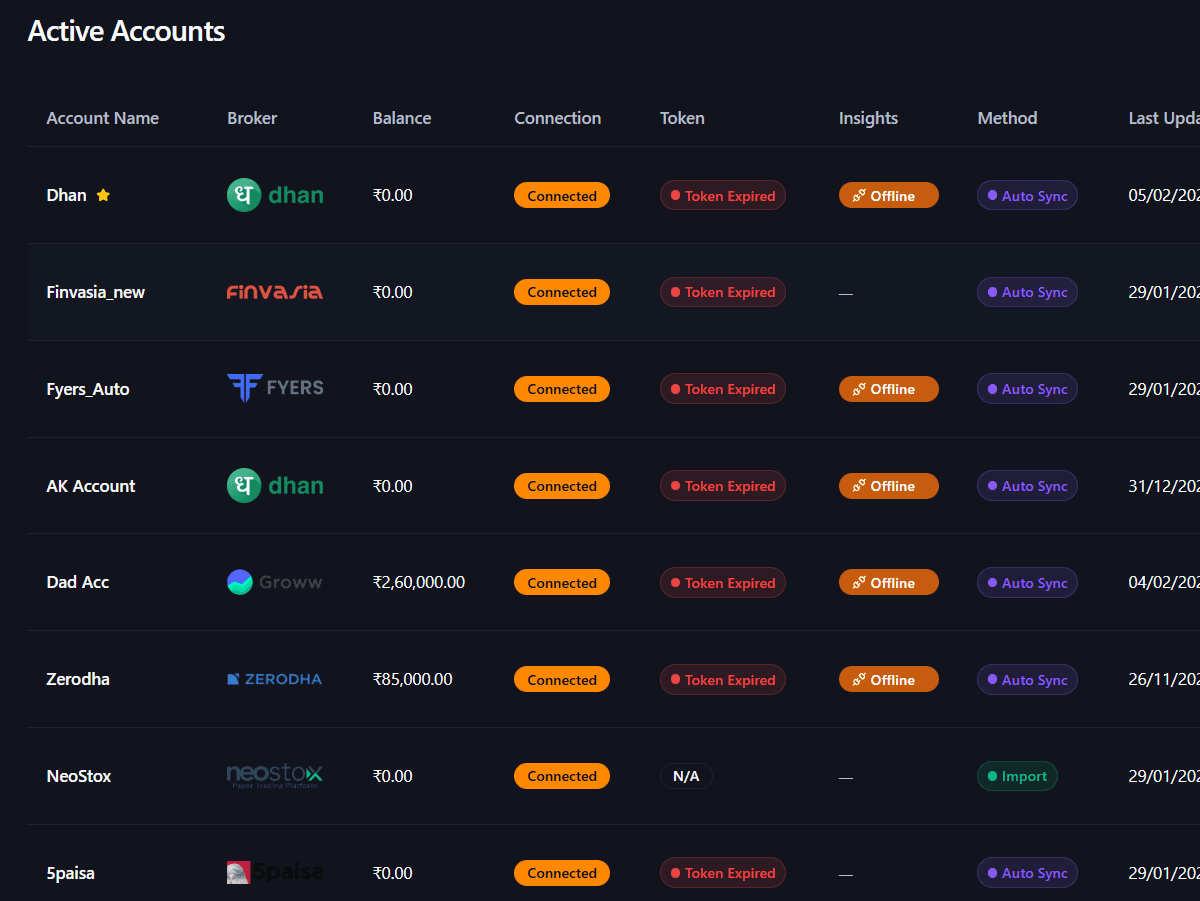 Broker auto-sync interface